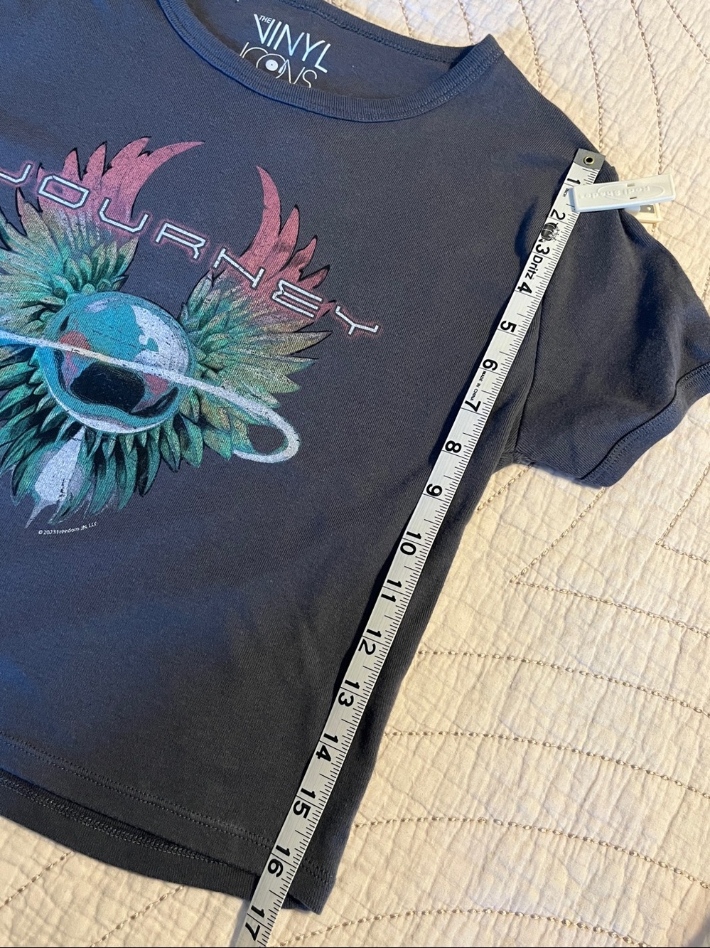 Vinyl Journey Graphic Tee in Charcoal with Multicolor Print - Picture 5 of 5